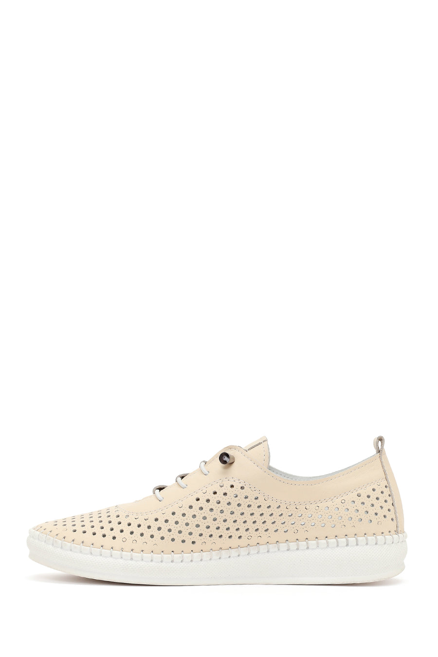 Woman Beige Leather Comfort Shoes