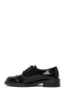 Women's Black Lace-Up Leather Masculine Loafer | Derimod