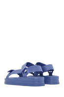 Women's Blue Strappy Thick Soled Jelly Sandals | Derimod