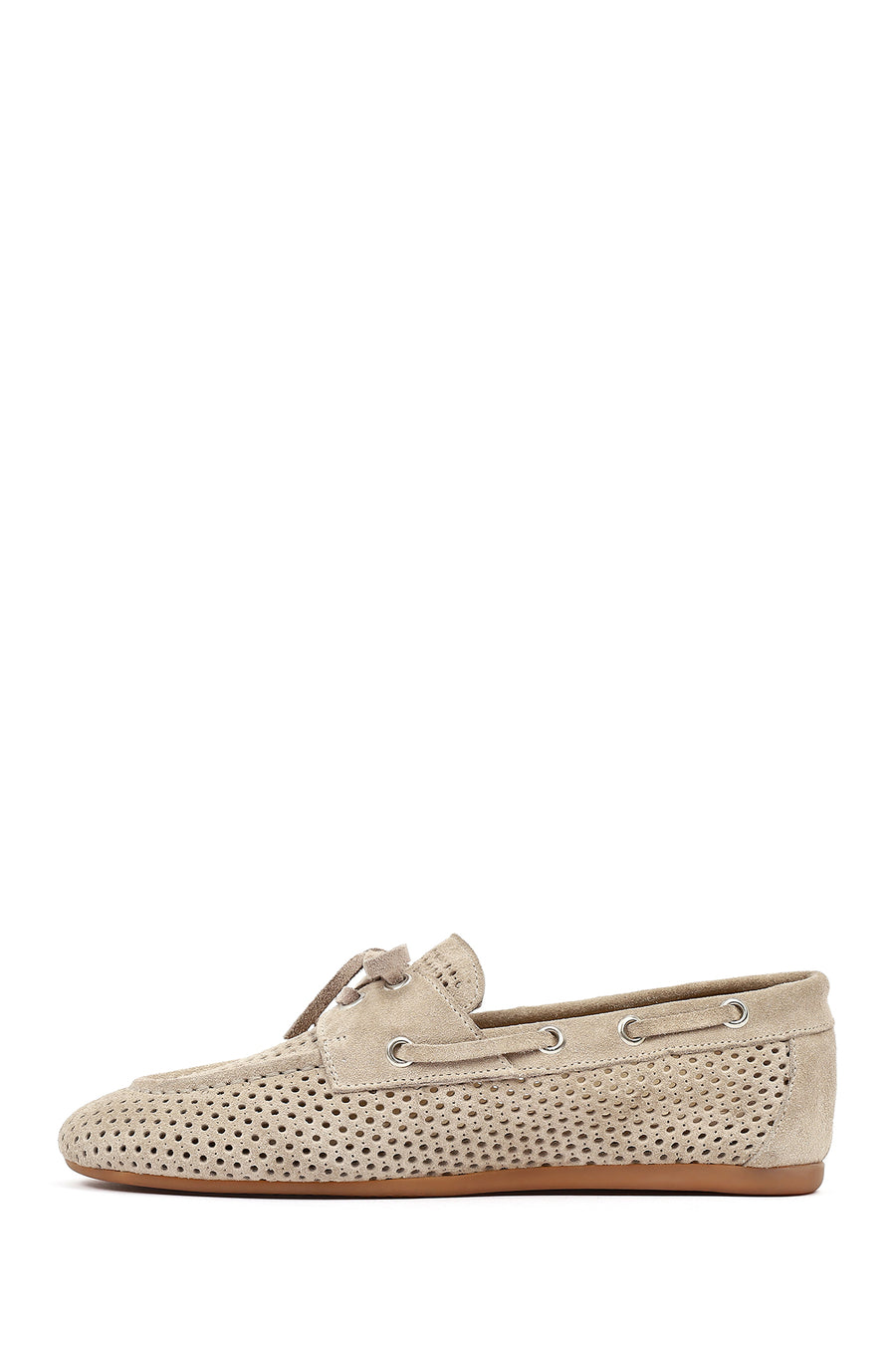 Women's Beige Suede Leather Loafer