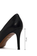 Woman Black Thin-Heeled Leather Stiletto | Derimod