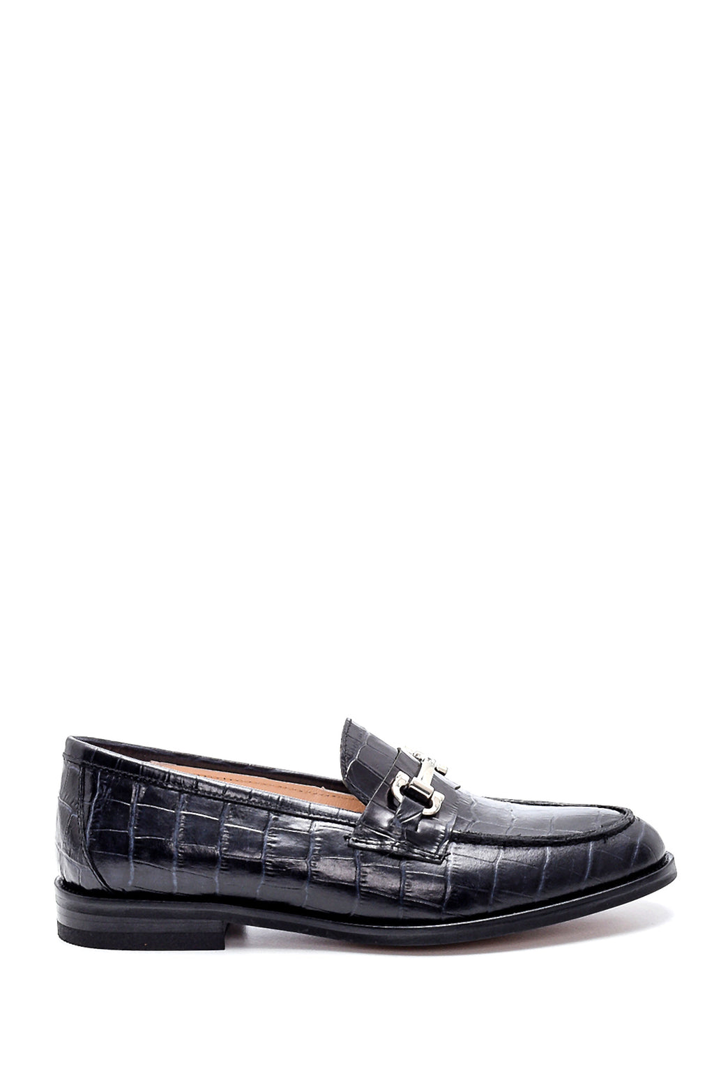 Kadın Deri Kroko Desen Loafer