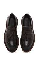 Men's Brown Leather Tasseled Loafer | Derimod