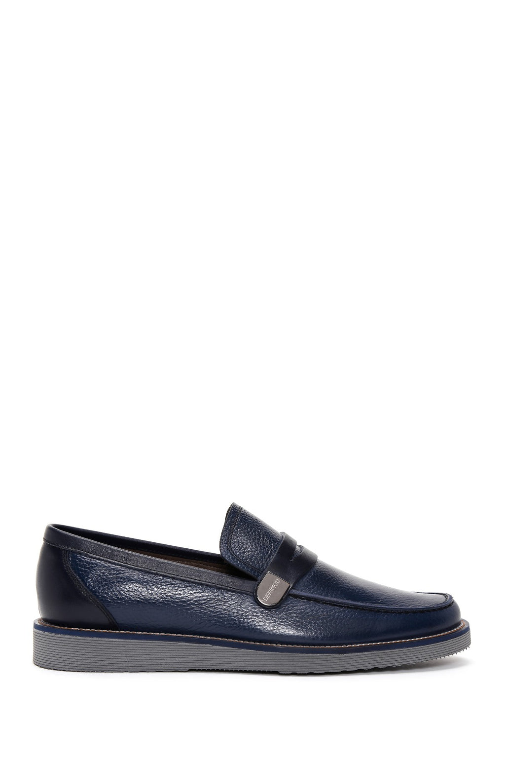 Erkek Lacivert Deri Casual Loafer