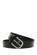 Men's Black Leather Belt | Derimod