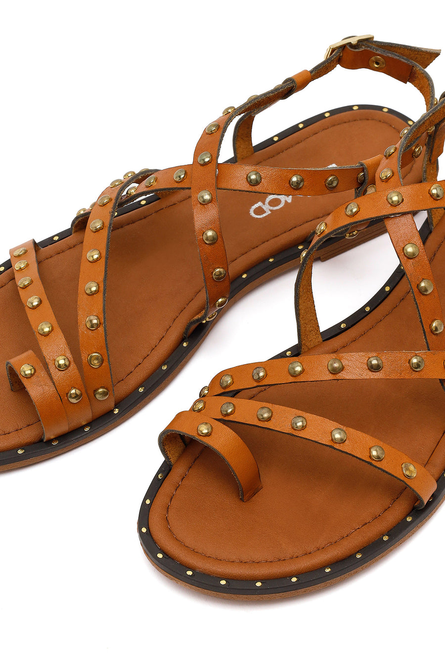 Women's Tan Buckled Leather Bodrum Sandals