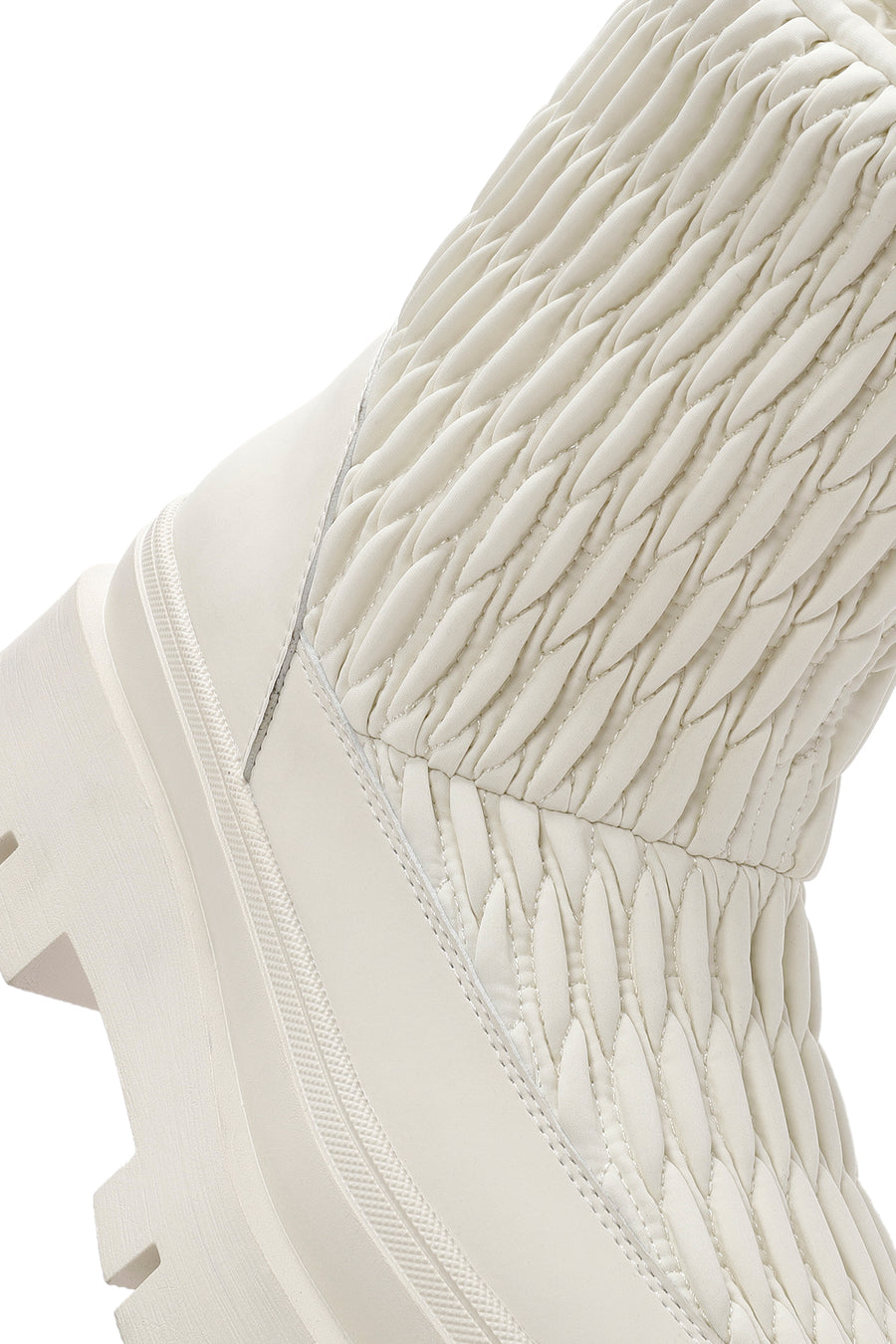 Women's Cream Thick Soled Fabric Boots