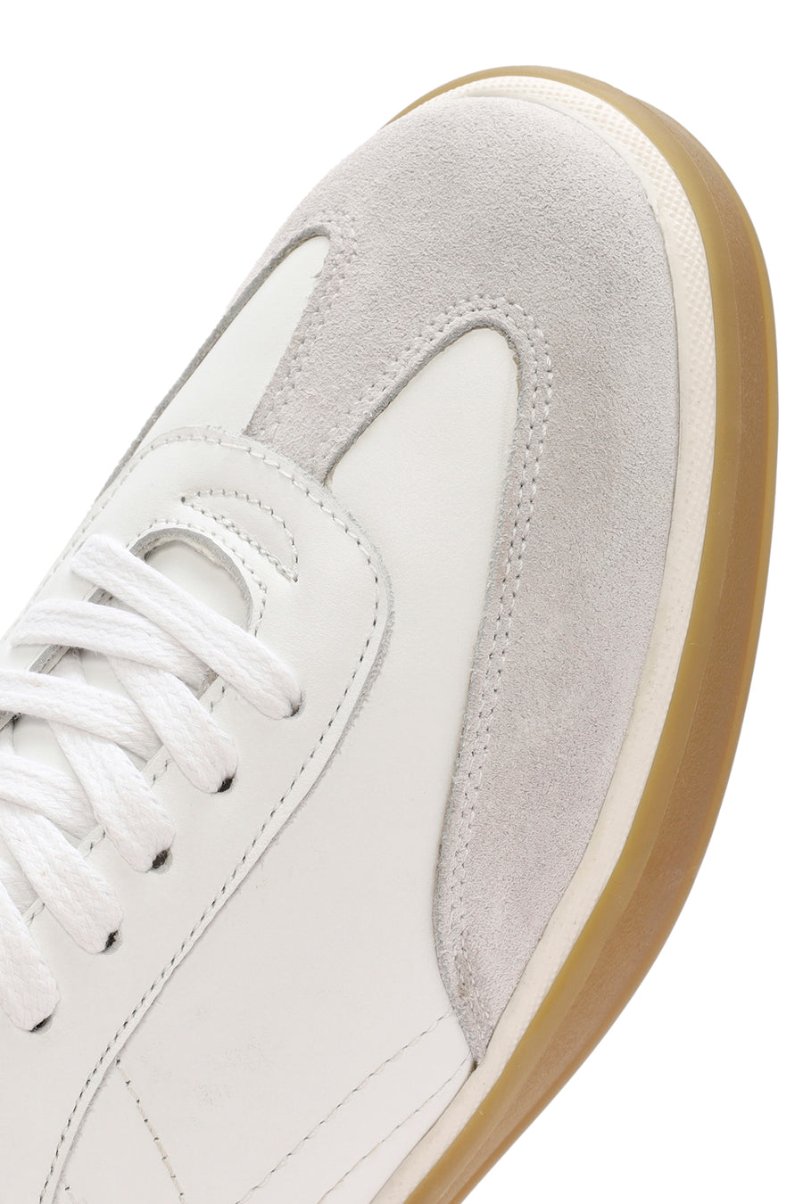 Men's White Lace-up Leather Sneaker