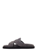 Male Grey Suede Slipper | Derimod