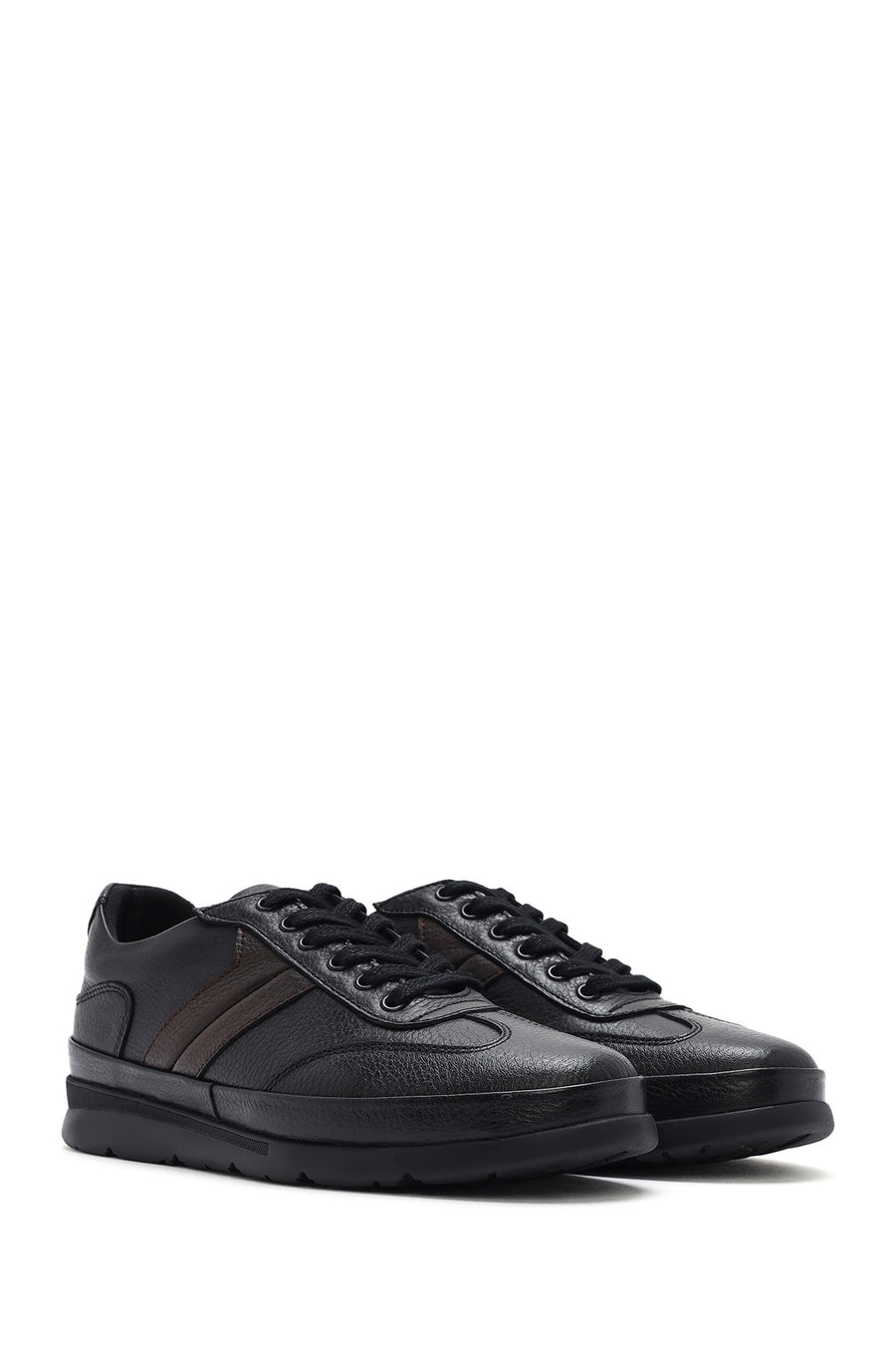 Men's Black Lace-up Leather Casual Shoes