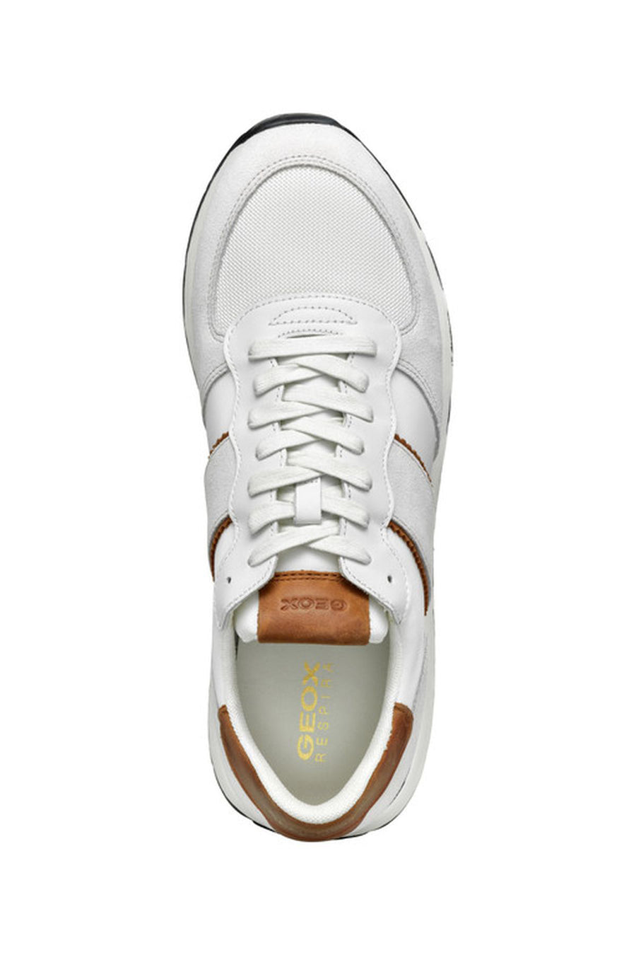 Geox Men's White Spherica Lace-up Leather Sneaker