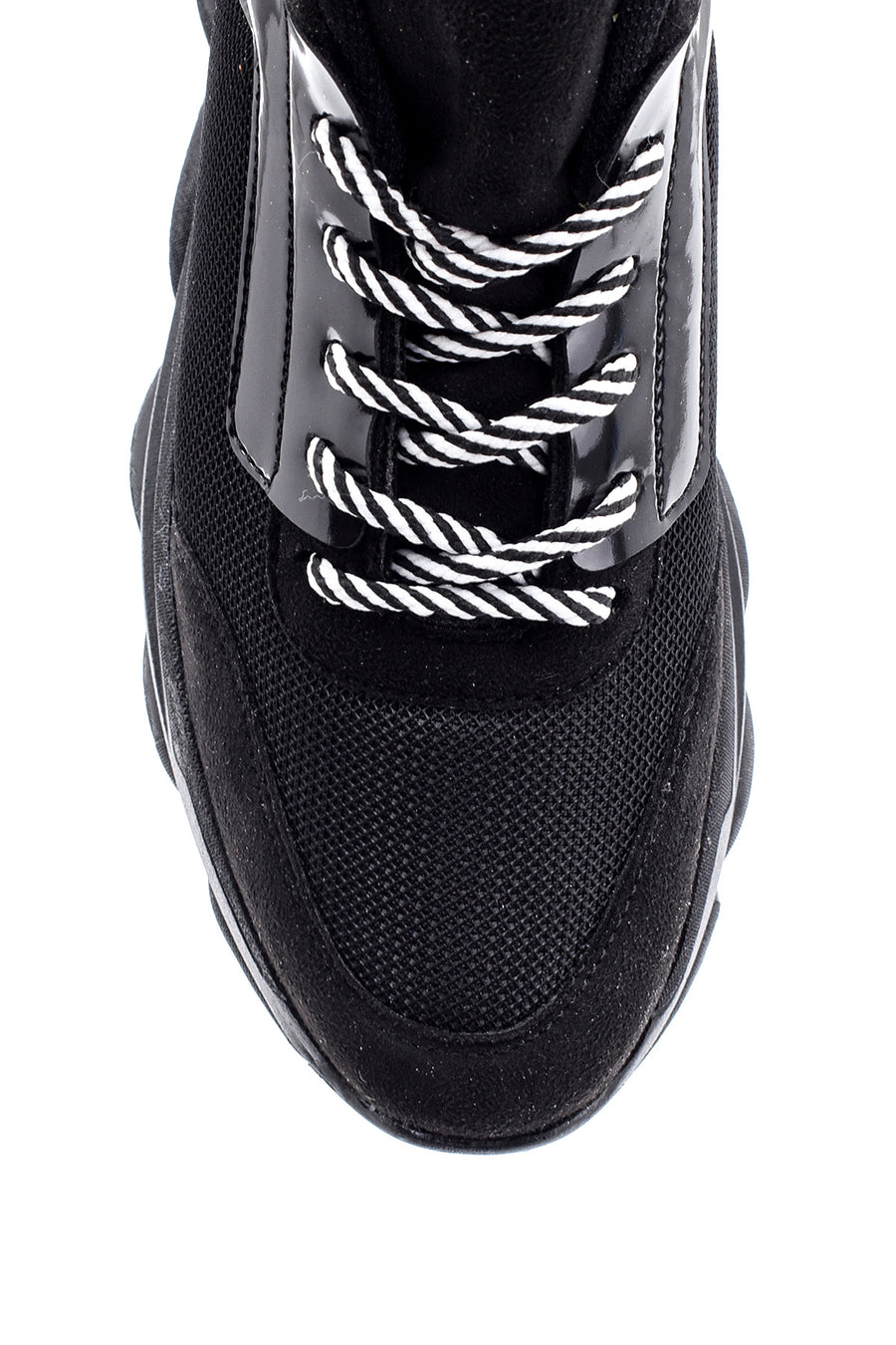 Kadın Yüksek Tabanlı Rugan Detaylı Sneaker