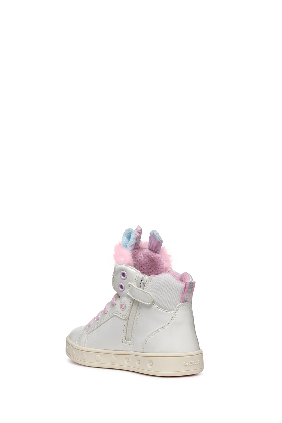 Geox Girls White Skylin Lace-Up Patterned Ankle Sneaker