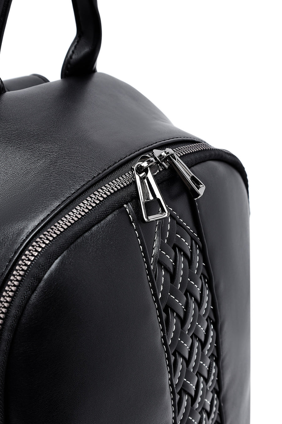 Women's Black Patterned Backpack