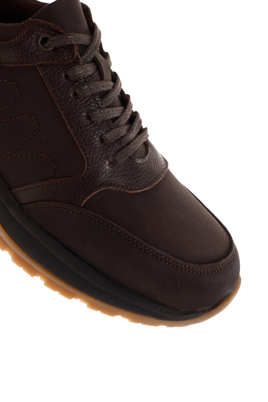 Men's Brown Thick Soled Casual Leather Shoes