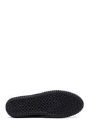 Woman Black Patterned Leather Comfort Shoes | Derimod
