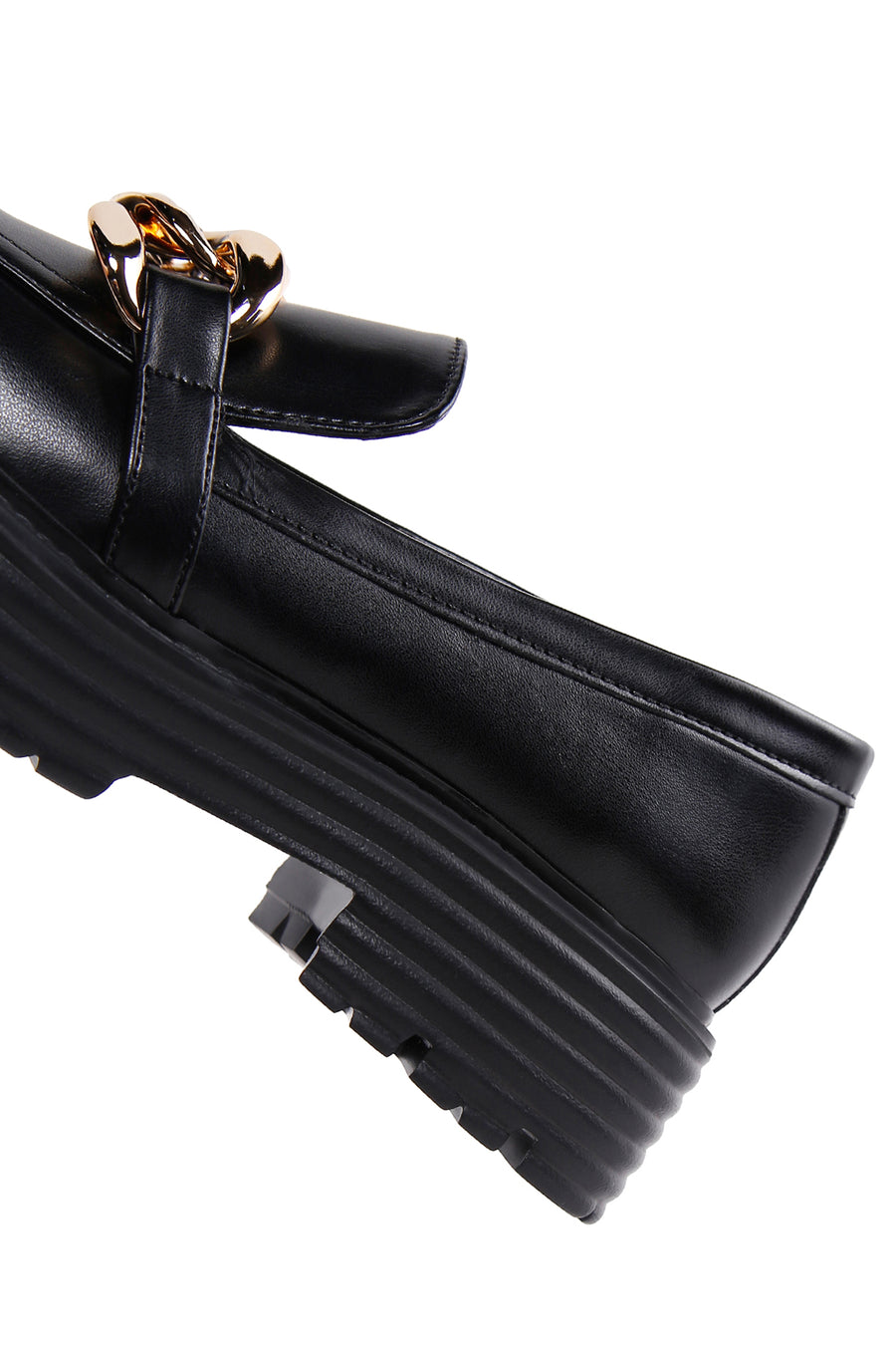 Kadın Siyah Kalın Tabanlı Maskülen Loafer