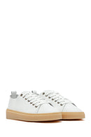Erkek Beyaz Bağcıklı Deri Sneaker | Derimod