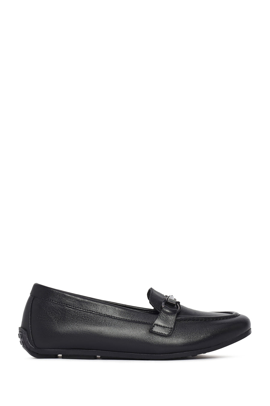 Kadın Siyah Tokalı Deri Loafer 26PFD411218 | Derimod