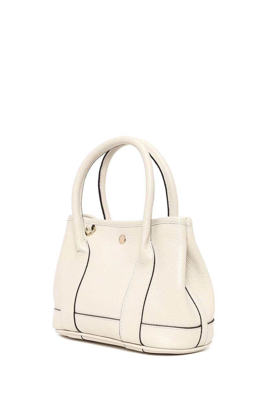 Woman Cream Long-Strap Mini Leather Shoulder Bag
