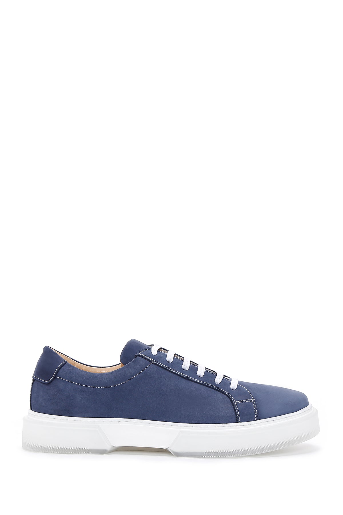 Men's Navy Blue Nubuck Leather Sneaker 23SFD6129V3 | Derimod