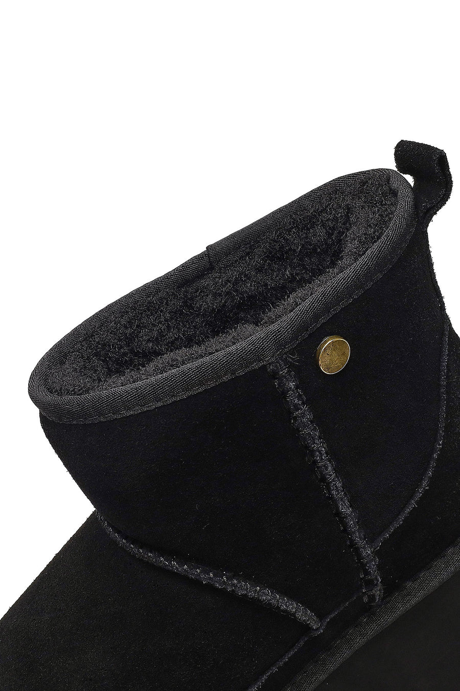 Woman Black Thick-Soled Suede Teddy Boots