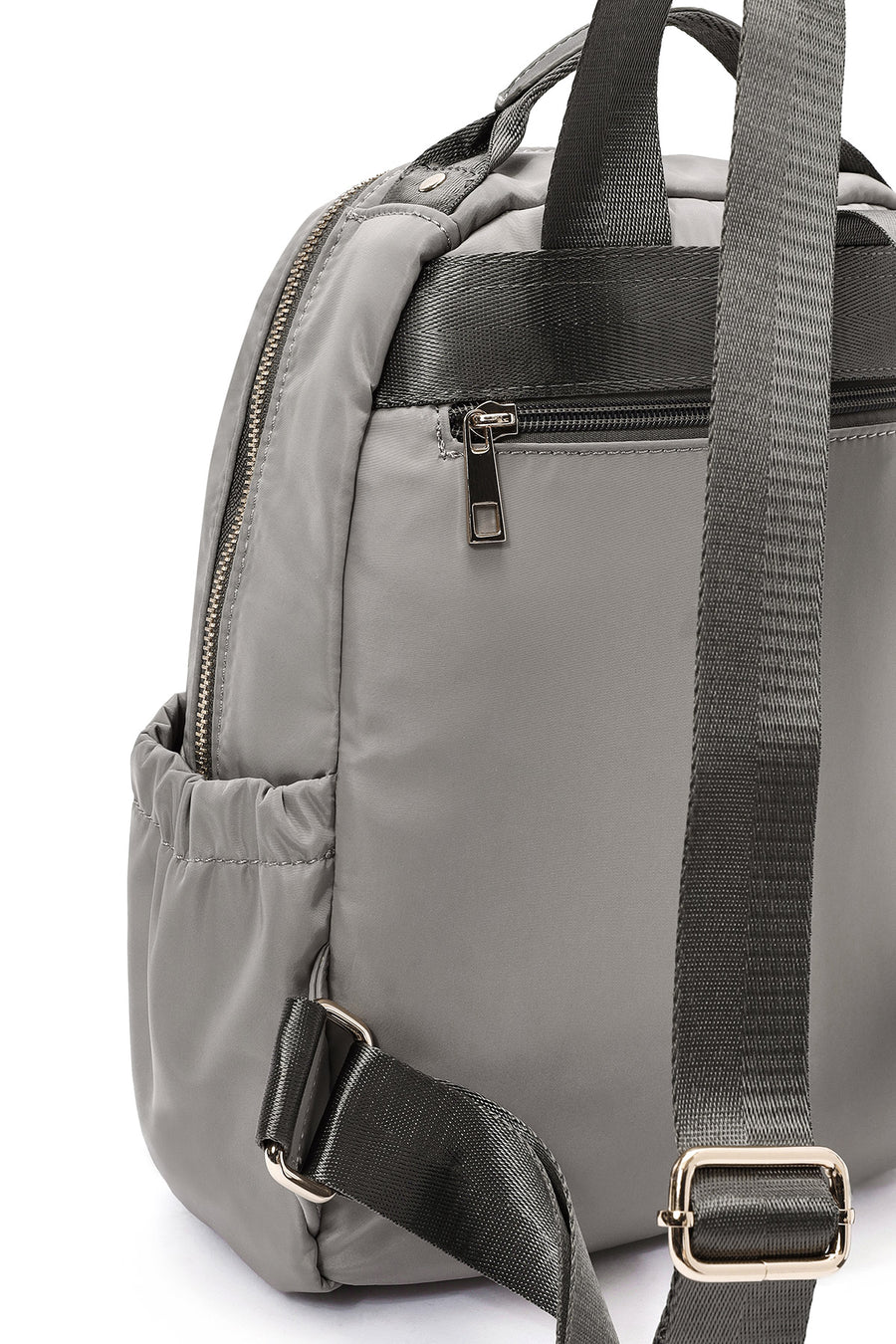 Women's Gray Fabric Backpack