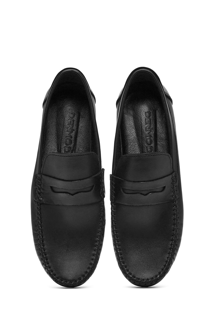 Men's Black Leather Casual Loafer