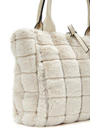 Women's Beige Long Strap Plush Handbag | Derimod