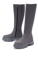 Women's Gray Zippered Thick Soled Boots | Derimod