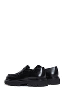 Men's Black Leather Thick Soled Casual Loafer | Derimod