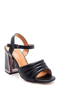 Women's Black Thick Heeled Sandals | Derimod