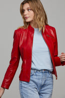 Donna Kadın Kırmızı Kısa Deri Ceket | Derimod