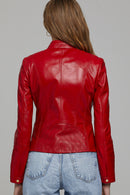 Donna Kadın Kırmızı Kısa Deri Ceket | Derimod